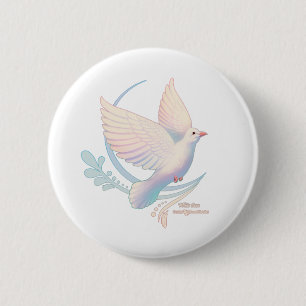 White Dove 6 Cm Round Badge