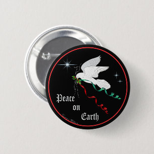 White Dove 6 Cm Round Badge