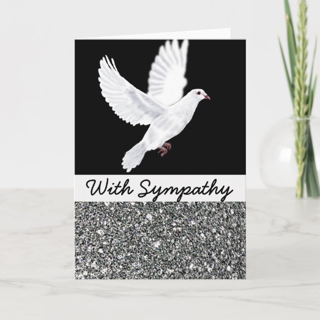 White Dove and Black Sympathy Card (Front)