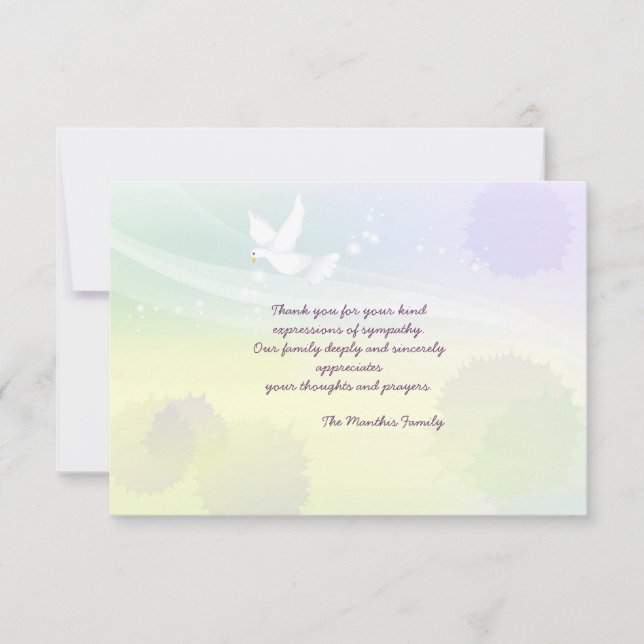 White Dove Bereavement Thank You Notecard (Front)