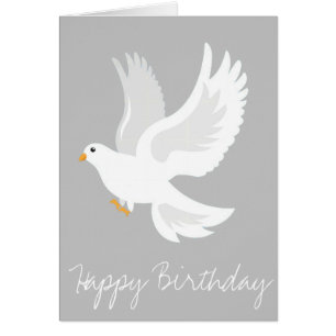 White dove bird on grey