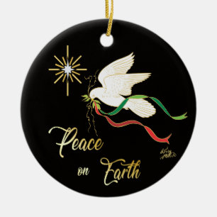White Dove Ceramic Ornament