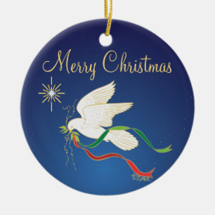 White Dove Ceramic Tree Decoration