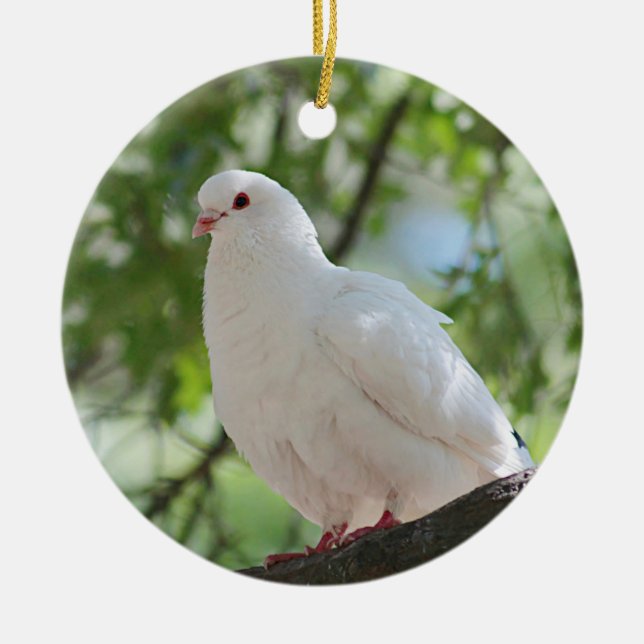 White dove ceramic tree decoration (Front)