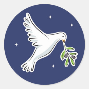 White dove christian event Christmas Classic Round Sticker