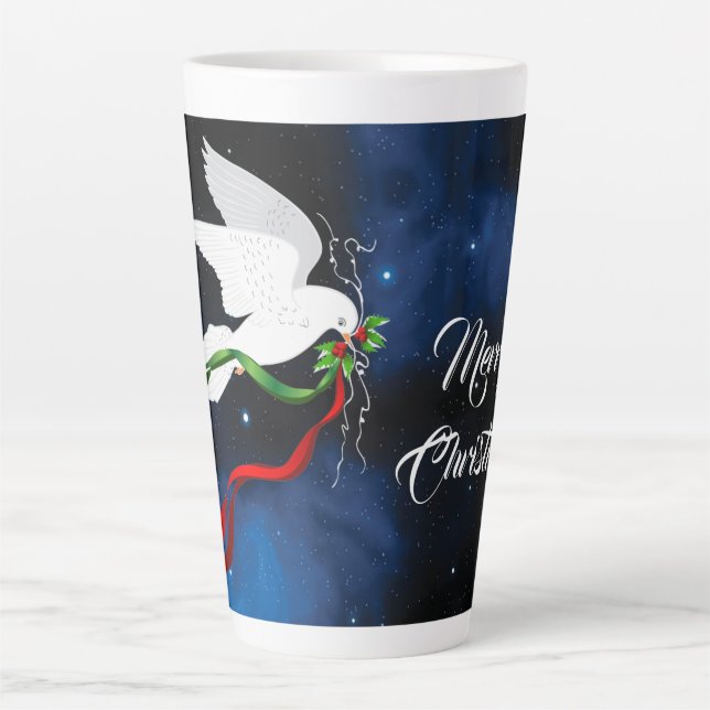 White Dove Christmas Large Latte Mug (Front)