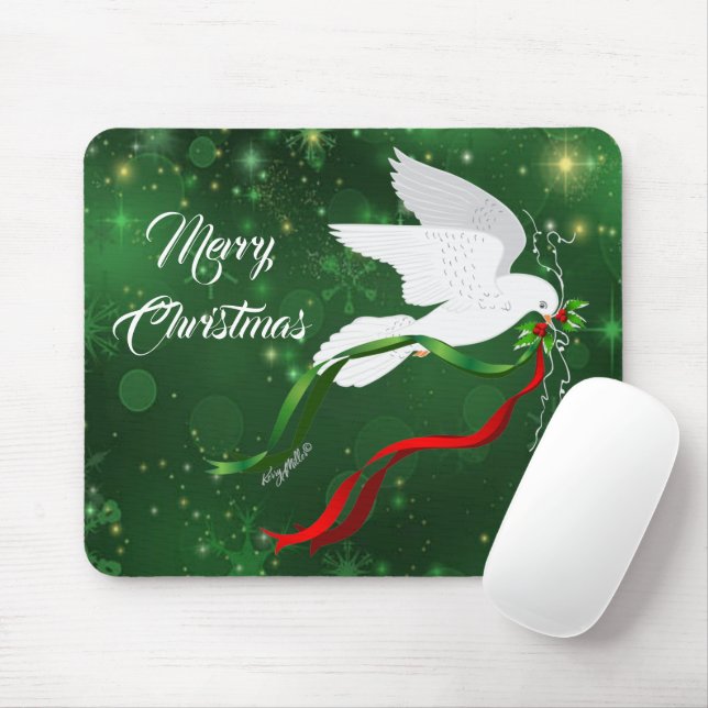 White Dove Christmas Mouse Pad (With Mouse)