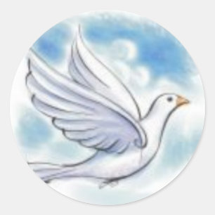 white dove classic round sticker