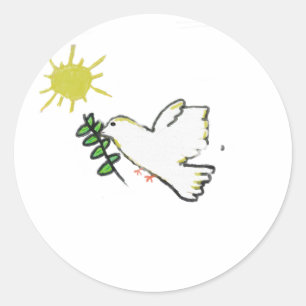 White Dove Classic Round Sticker