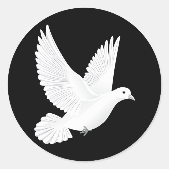 White dove classic round sticker (Front)