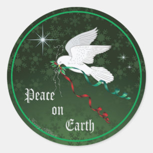 White Dove Classic Round Sticker