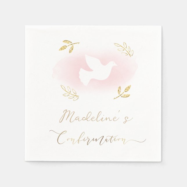 white dove Confirmation  Napkin (Front)
