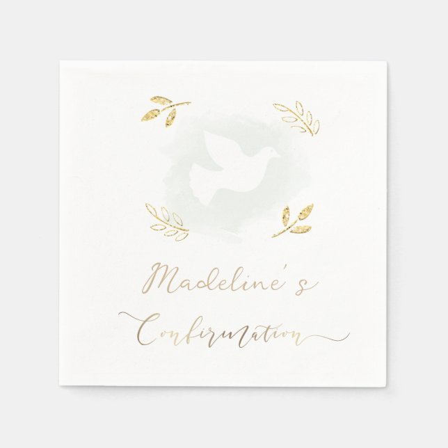 white dove Confirmation  Napkin (Front)