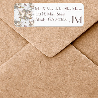 White Dove Garden Pattern Return Address