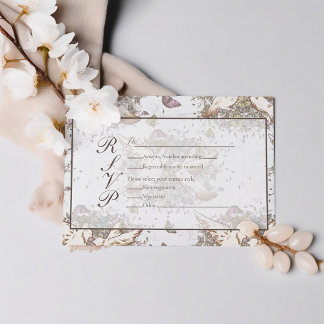 White Dove Garden Wedding | Sage Green RSVP Card