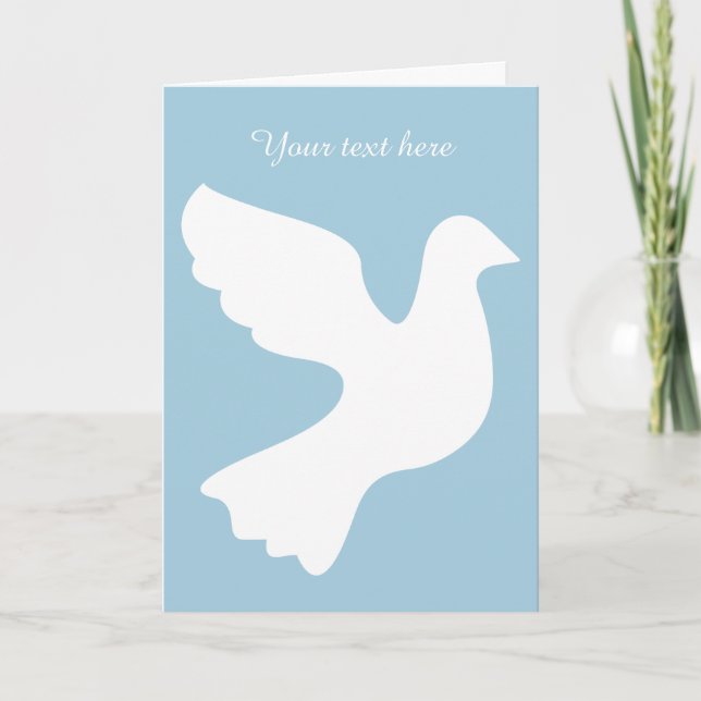 White dove greeting card with custom message (Front)