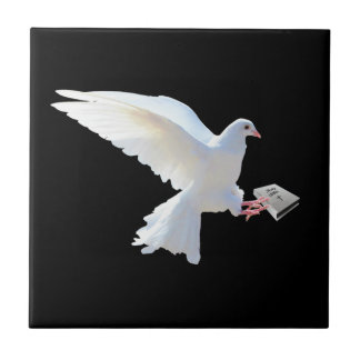 WHITE DOVE HOLDING BIB TILE
