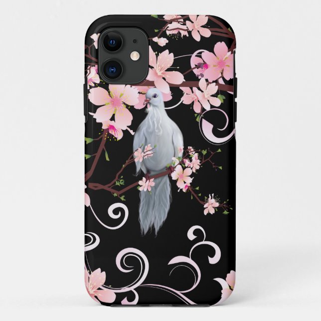 White Dove in Dogwood Blossoms Case-Mate iPhone Case (Back)