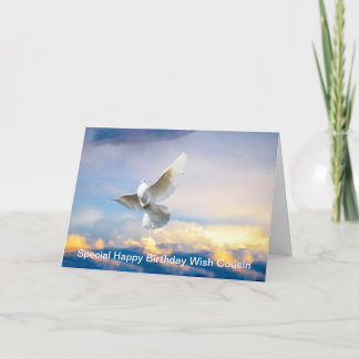White dove in flight card