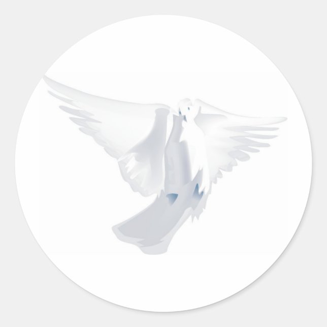 White Dove in Flight Image Classic Round Sticker (Front)