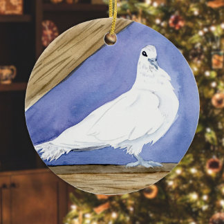 White Dove in the Rafters (Friendly Beasts Series) Ceramic Tree Decoration