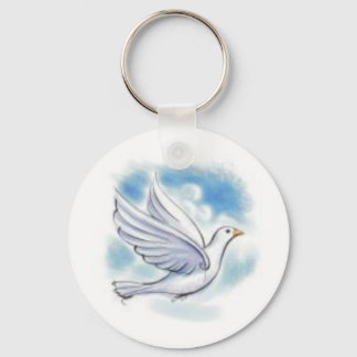white dove key ring