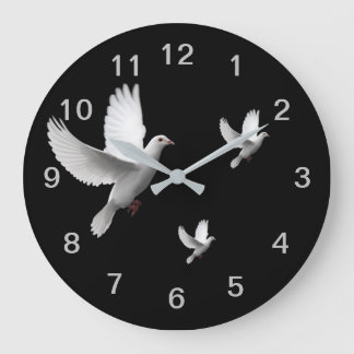 White Dove Large Clock