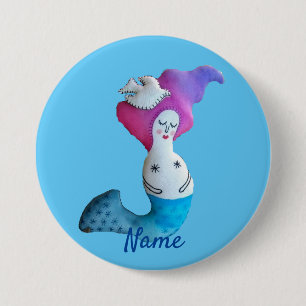 White Dove Mermaid Thunder_Cove 7.5 Cm Round Badge