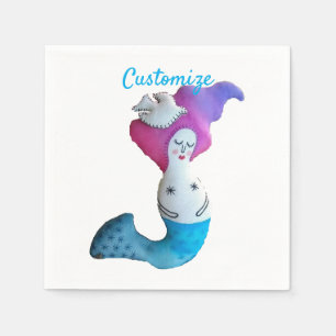 White Dove Mermaid Thunder_Cove  Napkin