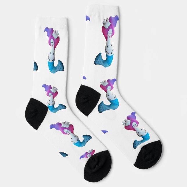 White Dove Mermaid Thunder_Cove Socks (Right)