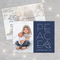 White Dove Modern Unique Peace 2 Photo Navy Blue