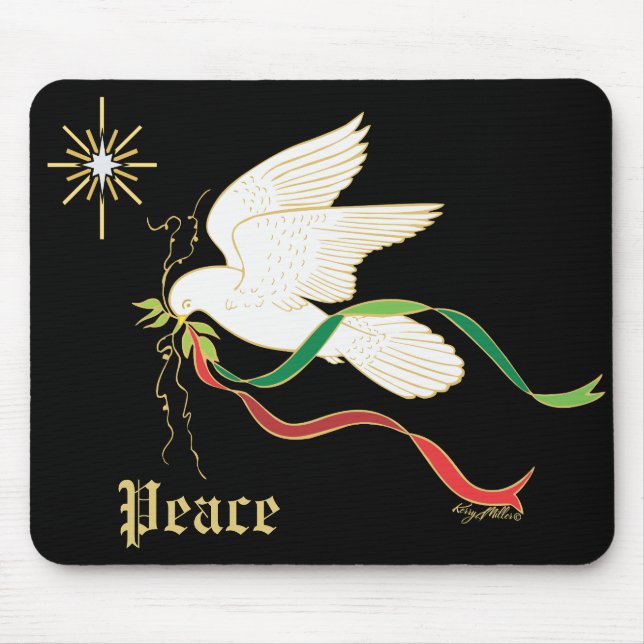 White Dove Mouse Pad (Front)