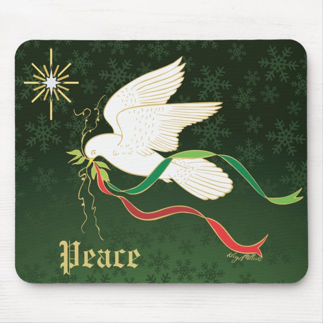 White Dove Mouse Pad (Front)