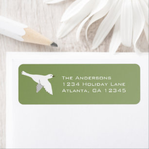 White Dove on Christmas Green Labels