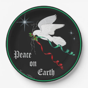 White Dove Paper Plate