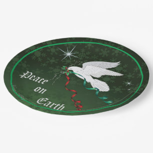 White Dove Paper Plate