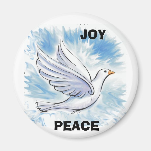 White Dove, PEACE, JOY Magnet (Front)