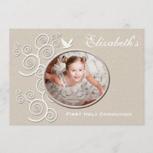 White Dove Religious Photo Invitation Version 2