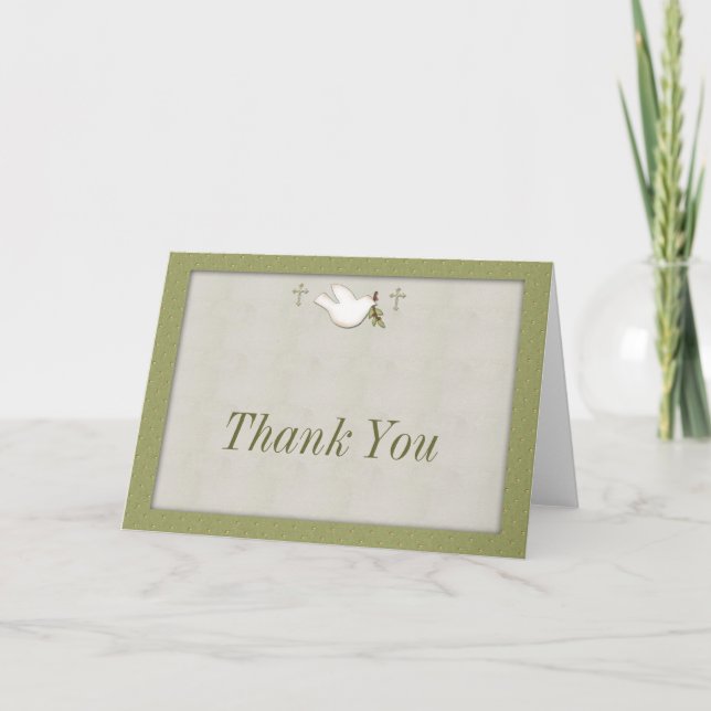 White Dove Religious Thank You Card (Front)