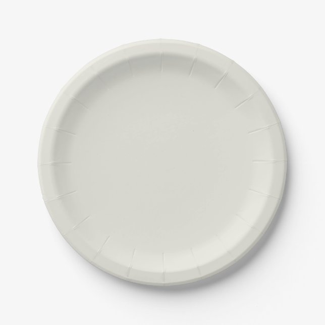 White Dove Solid Colour Paper Plate (Front)
