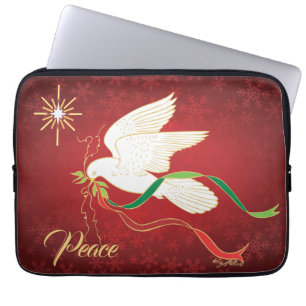 White Dove Spreading Peace Laptop Sleeve