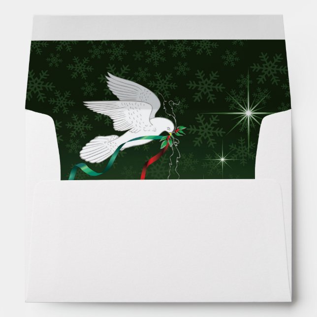 White Dove Spreading Peace On Earth Envelope (Back (Bottom))