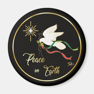 White Dove Spreading Peace On Earth Magnet