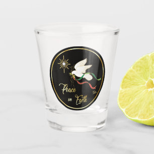 White Dove Spreading Peace On Earth Shot Glass