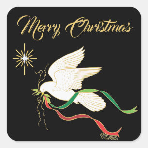 White Dove Square Sticker