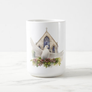 White Dove with Church Coffee Mug