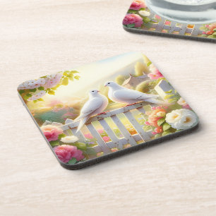 White Doves Cottage Garden Coaster