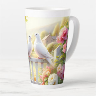 White Doves Cottage Garden Latte Mug
