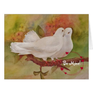 WHITE DOVES ON A BRANCH BIG GREETING CARD