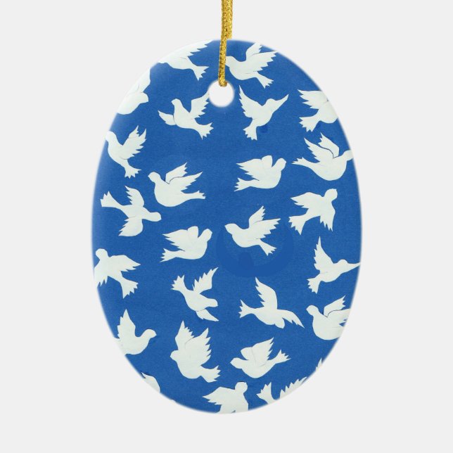 White Doves Ornament (Front)